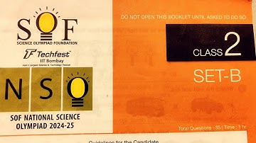 NSO Class 2! SOF NATIONAL SCIENCE OLYMPIAD 2024-25! Question Paper SET B!#NSO #scienceolympiad#viral