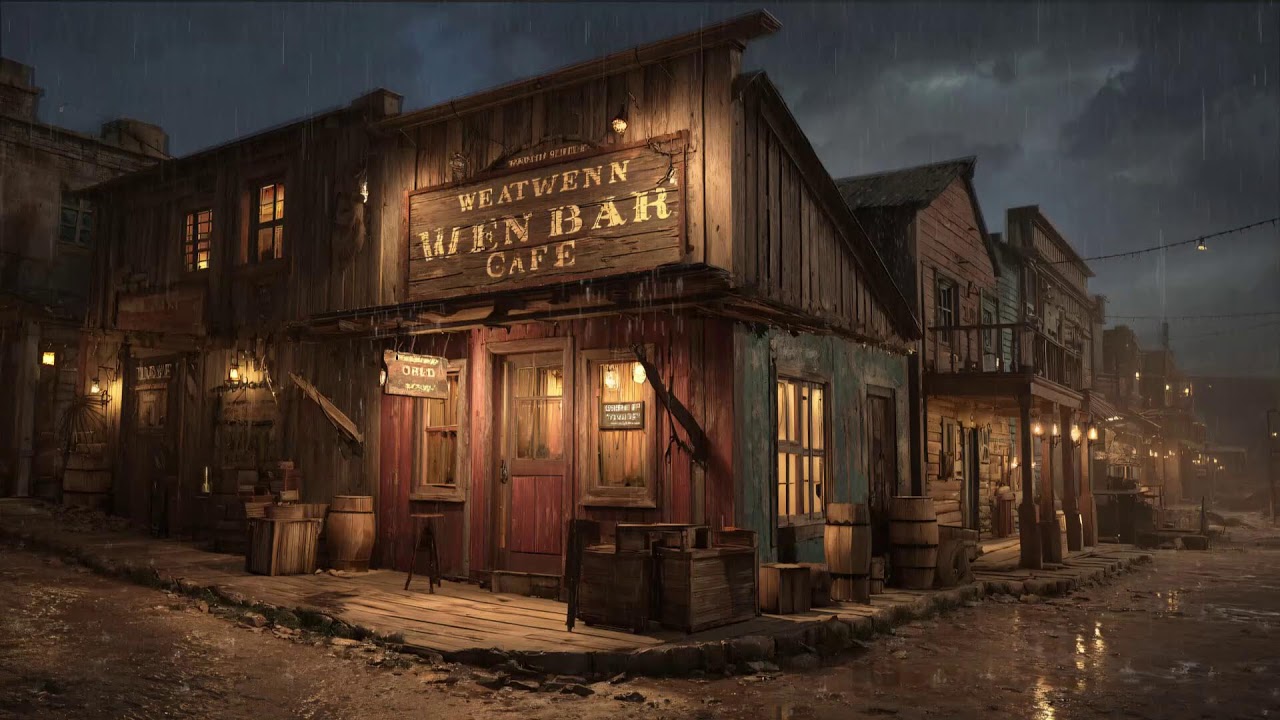 Rainy Night In An Old Town • Western Lofi Ambience