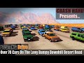 BeamNG Drive - Over 70 Cars On The Long Bumpy Downhill Desert Road