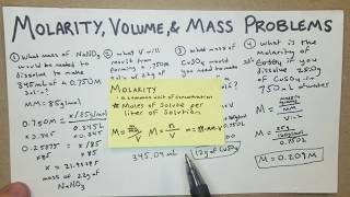 How to Solve Molarity Problems (General Chemistry I)