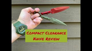 Halfbreed Blades Compact Clearance Fixed Blade Knife - 4.01 D2 OD Green  Combo Edge Dagger Blade, G10 Handles, Injection Molded Sheath - CCK-01 OD