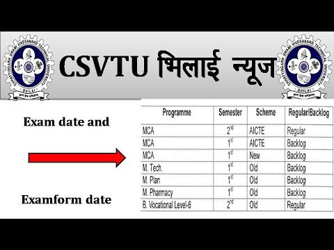 CSVTU Bhilai TCS Portal Open for exam form | Examination Date | Online exam #csvtu_bhilai