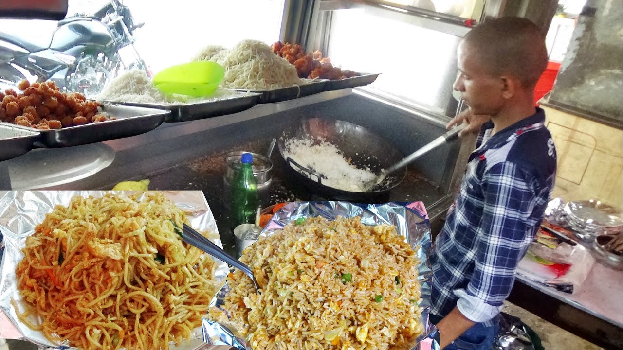 Hungry People Eating Fast Food | Egg Fried Rice / Chicken Noodles / Manchurian @ 30 Rs Each Plate | Street Food Catalog