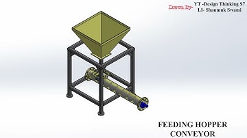 Feeding Hopper Conveyor .              Solidwork #viral #solidworks #design #mechanical  