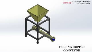 Feeding Hopper Conveyor .              Solidwork #viral #solidworks #design #mechanical  