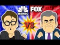 Fox News vs MSNBC | Cartoon Rap Battle (feat Hannity, Maddow, Kanye)