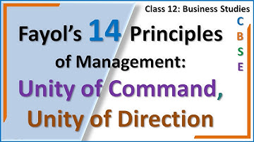 Henry Fayol’s 14 Principles of Management , Unity of Command, Unity of Direction