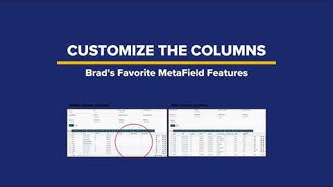 Customize The Columns | Brad