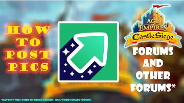 How to post PICS on AOE FORUMS using IMGUR