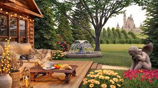 Cozy Spring Garden Ambience with Fountain, Vineyard and Nature Sounds ~ for Sleep and Relaxation