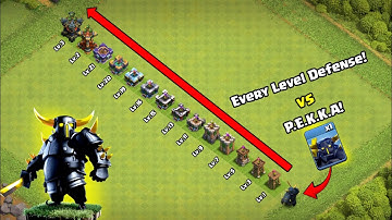 P.E.K.K.A vs Every Level Defense Formation! - Clash of Clans