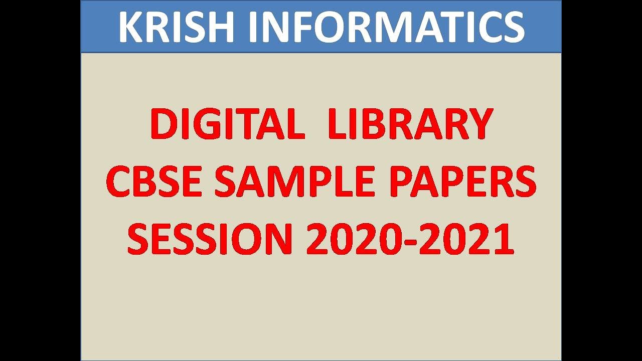 DIGITAL LIBRARY | E LIBRARY | BOARD CLASS SAMPLE PAPERS | CBSE CLASS X ...