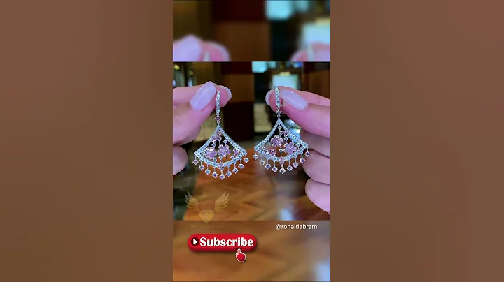 Lavish Pink Diamond Fan Earrings | Ronald Abram