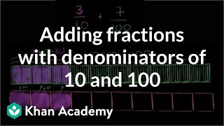 Adding fractions with unlike denominators: units of 10 | Fractions | Pre-Algebra | Khan Academy