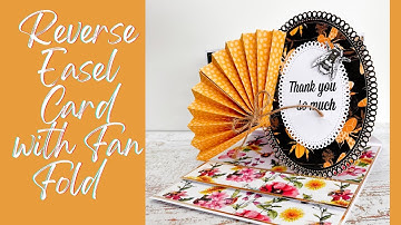 Reverse Easel Card with Fan Fold using patterned papers #cardmaking #cards #alinacraft #funfoldcards