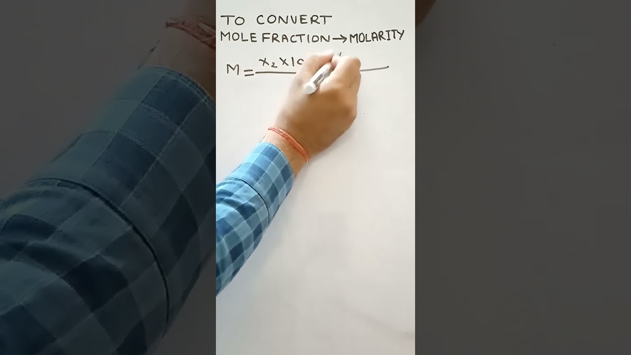 To convert mole fraction into molarity|Short trick|concentration terms of solution. by Pushkar sir