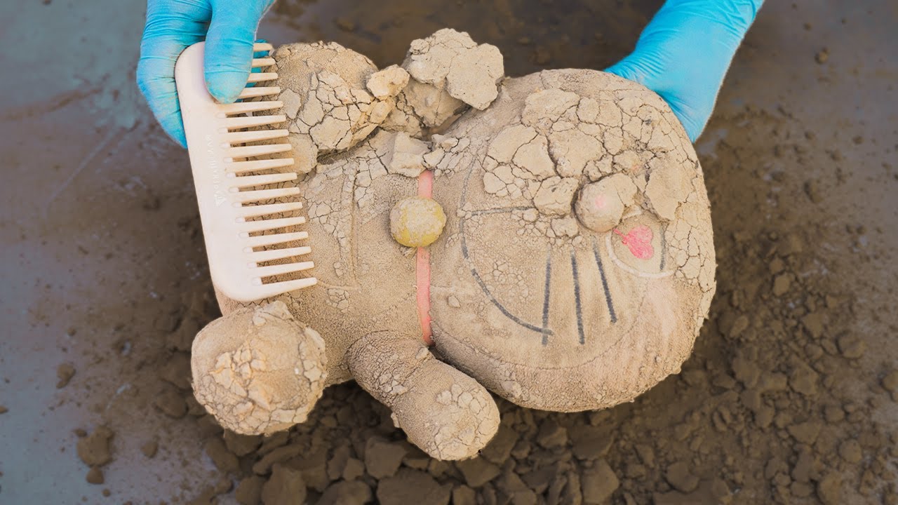 Doraemon Mud Cleaning Before And After Transforms Perfect. ASMR Relaxing Video