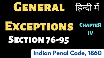 General Exceptions IPC with Case Law | Section 76 to 95 of Indian Penal Code | in Hindi