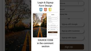 Login & Signup form design using HTML CSS & JavaScript | Login & Signup #cssanimation #shorts