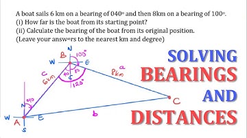 Bearings and Distances with Sine and Cosine Rule - NECO 2021 Q7b