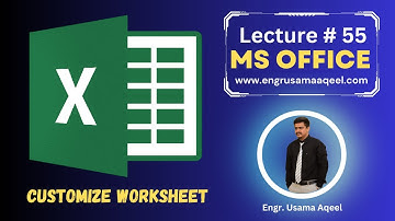 How to Customize Worksheet in MS Excel | Lecture #55 | MS Office in Urdu/Hindi | Engr. Usama Aqeel