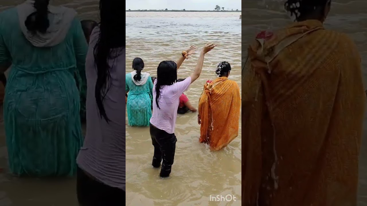 बहनों ने लगाई आस्था की डुबकी 🙏🏽♥️