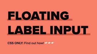 Input Label Animation with css only