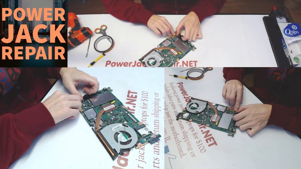 Asus Q551L broken laptop dc power jack repair charge port fix socket