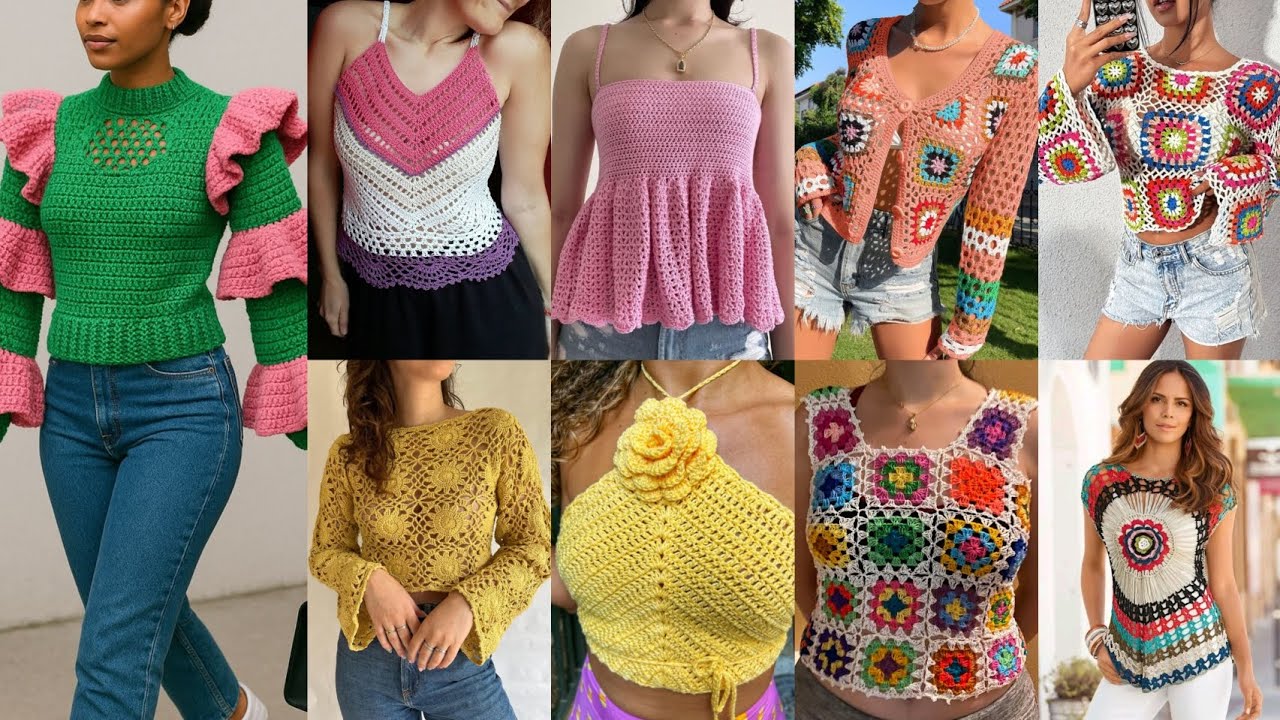 Crochet Top Blouse Latest New Design 2025||Granny Square Blouse