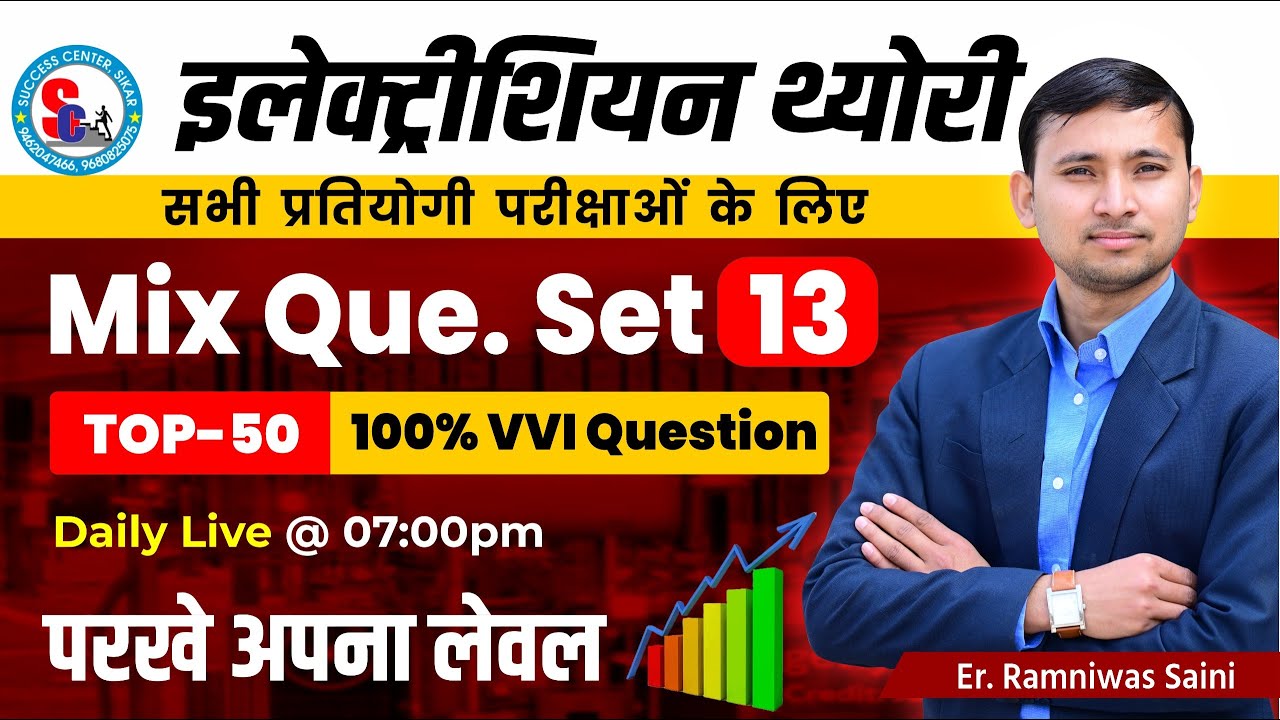 ✅Technician–III Electrician (Theory) – Mix Practice Set -  13 Electrician By Er.Ramniwas Saini ✅