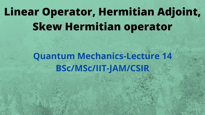 Linear Operator, Hermitian Adjoint, Skew Hermitian operator
