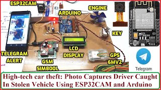 High-tech car theft: Photo Captures Driver Caught In Stolen Vehicle Using ESP32CAM and Arduino, GSM