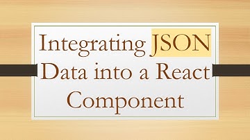 Integrating JSON Data into a React Component