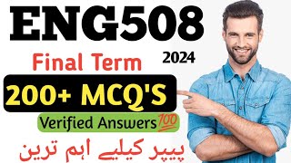 ENG508 Finals Mega quiz file 2024/ eng508 final term imp MCQ'S/Eng508 final term preparation#eng508