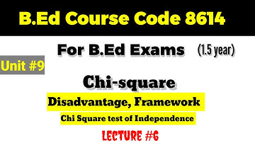 8614 Unit 9 | Chi square Distribution| Disadvantage| Course Code 8614 B.ed Lectures 