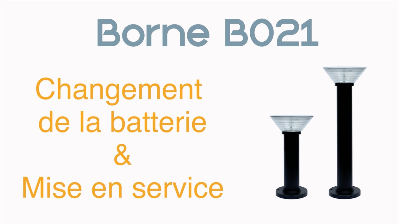 Borne solaire B021 Noire 38cm 500lm 3000K Lithium (422138)