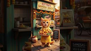 Cute Ginger Cat Makes Crispy Samosas 🥟🐱 | 3D Animated Cat Cooking Short #shorts #ai #ginger #samosa