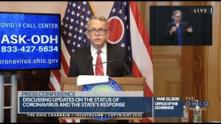 Ohio Governor Mike DeWine - COVID-19 Update | March 24, 2020