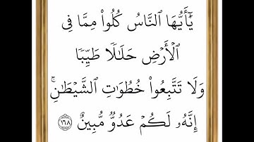 سورة البقرة - من الآية 167 إلى الآية 168 - بصوت القارئ خليفة الطنيجي - رواية حفص عن عاصم