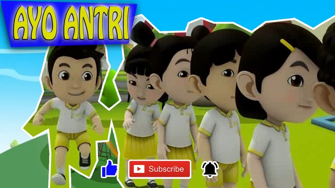 Film Kartun Anak  Animasi 3D  Ayo Antri YouTube