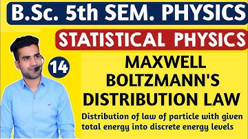 |L14| Maxwell Boltzmann