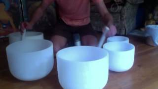 432Hz Harmonic Crystal Singing Bowl Set