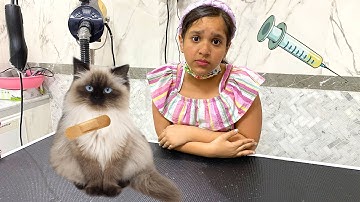 قطة شفا مريضة  أخذناها للدكتور !!!