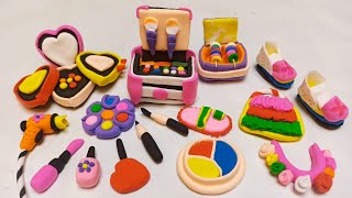 DIY How to make Polymer Clay Miniature Doll Shoes, Makeup Set | DIY Miniature Footwear | #PALIT007