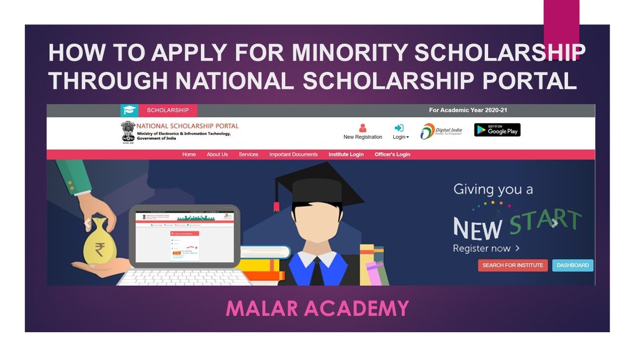 HOW TO APPLY FOR MINORITY SCHOLARSHIP THROUGH NATIONAL SCHOLARSHIP PORTAL | Malar Academy