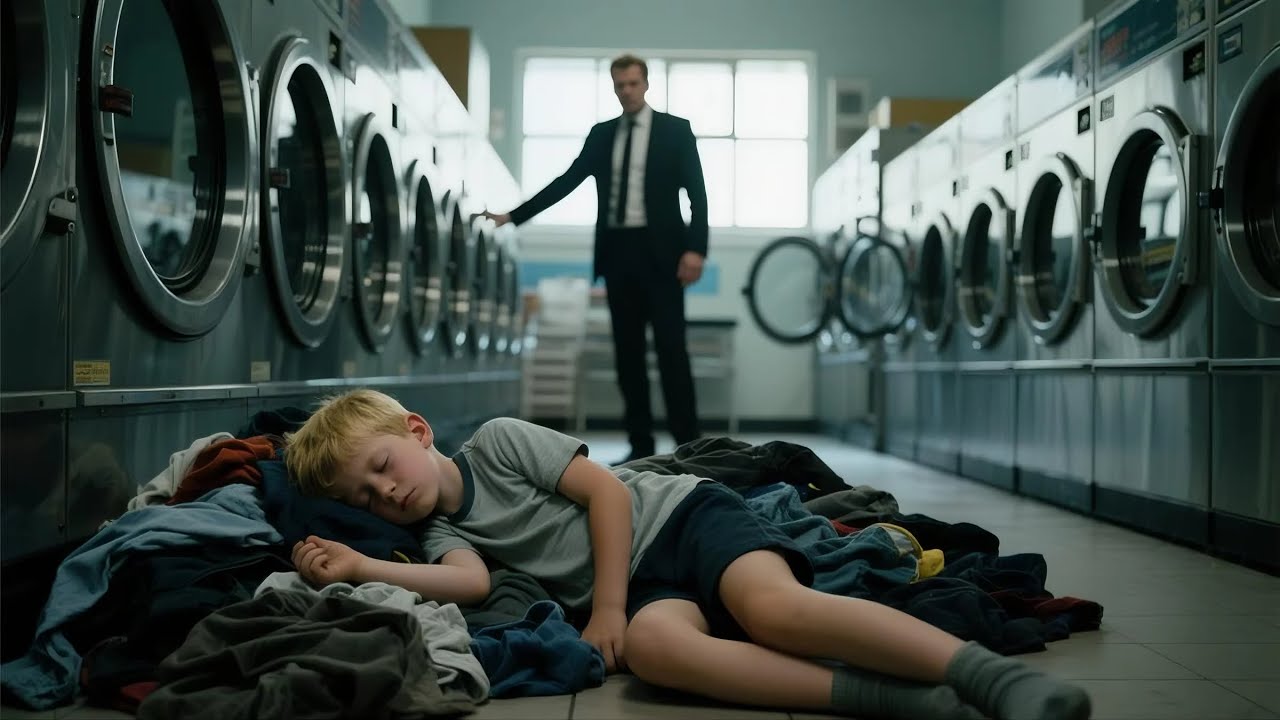 A MILLIONAIRE'S HEART SHATTERED When He Saw A LITTLE BOY SLEEPING ALONE In A LAUNDROMAT AT MID