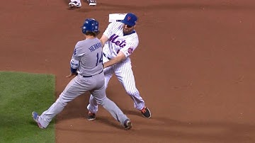 LAD@NYM Gm4: Murphy fields and starts double play