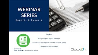 Webinar - Reports and Exports