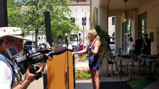 Catherine Bosley speaks at rally in downtown Pittsburgh...advocating against online image abuse