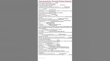 Sub Inspector Punjab Police Special  || SI ppsc past paper #youtubeshort #shortvideo 2025